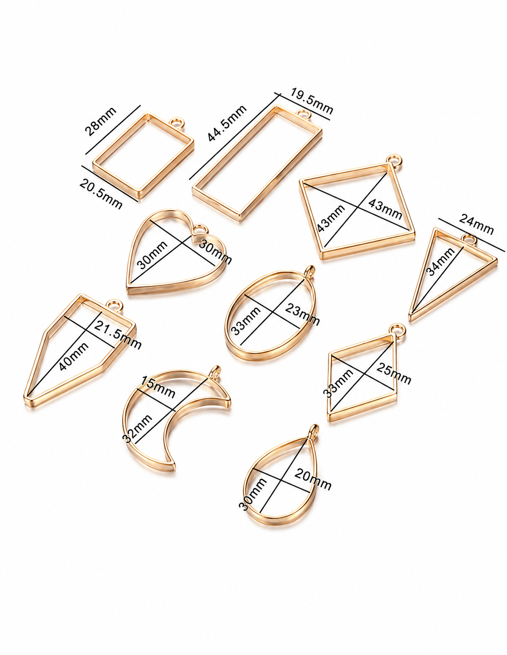 Bronze Inlay Motifs Set – 10 Pieces for UV Resin Jewellery Malta