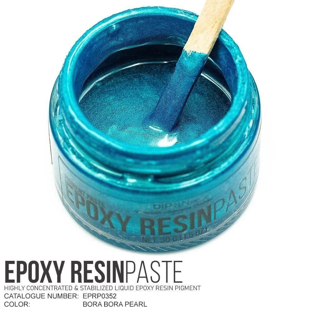 Bora Bora Pearl epoxy resin paste pigment in turquoise blue for epoxy resin art, jewelry, crafts, and casting projects