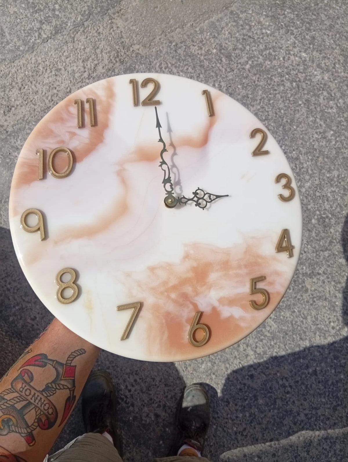 Original peach and cream EltoBert resin clock