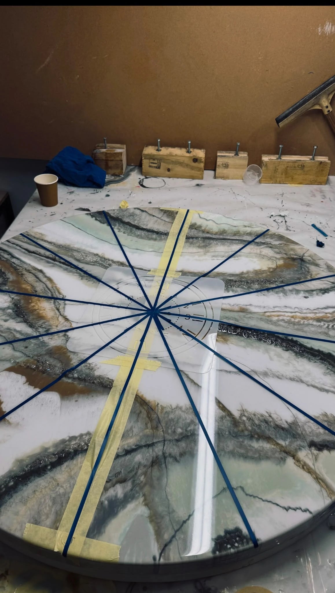 A different clock being laid out in the EltoBert workshop